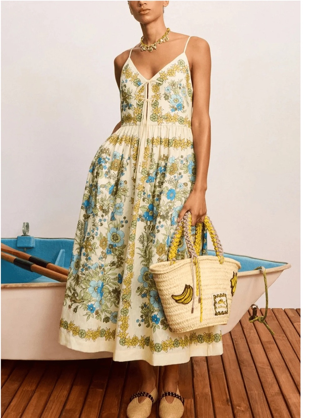Alemais Sophia Linen Midi Dress, US2 4 6 8